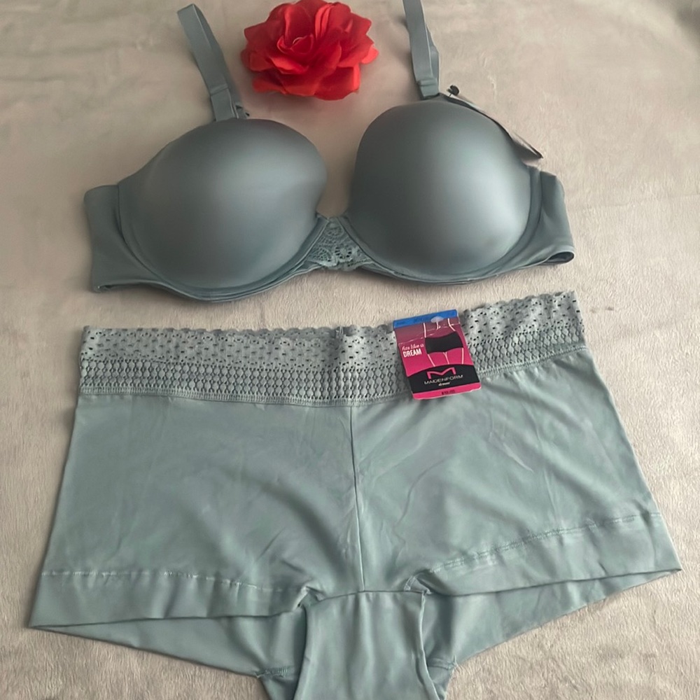 Maidenform Plus Size Bra & Boyshorts Set - Size 40C/XL(8)